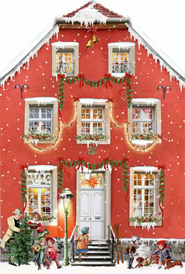 Weihnachten Zuhause - Nostalgischer Verwandlungskalender zum Aufklappen